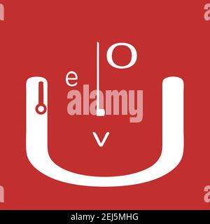 U shape face with I love U depicting the features Stock Vector