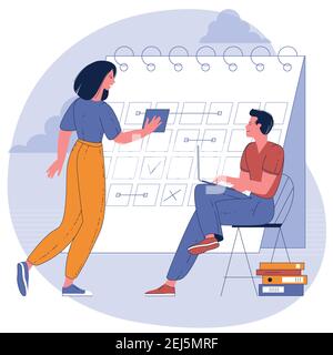 Planning schedule and calendar timeline Stock Vector
