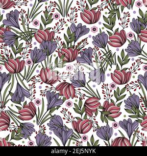 Floral pattern design on transparent background Stock Vector