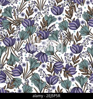 Floral pattern design on transparent background Stock Vector