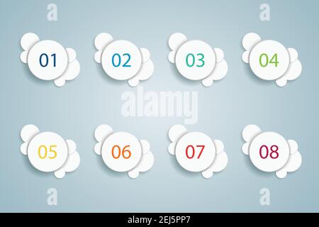 Numbered Bullet Point Bubble Infographics 1 Stock Vector