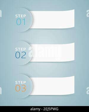 Infographic 3D Numbered Step Ribbons 3 Stock Vector