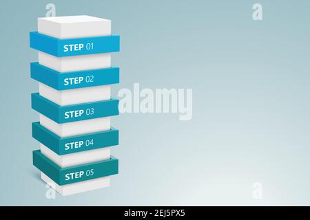 Infographic Column With 5 Steps 2 Stock Vector