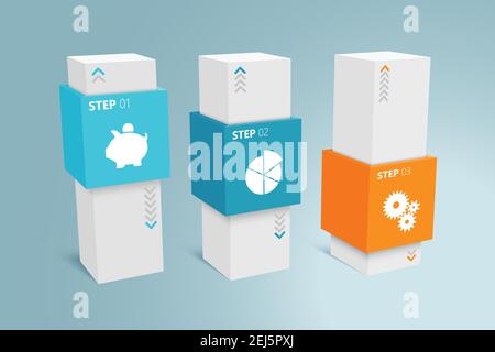 Infographic Columns 3 Stock Vector