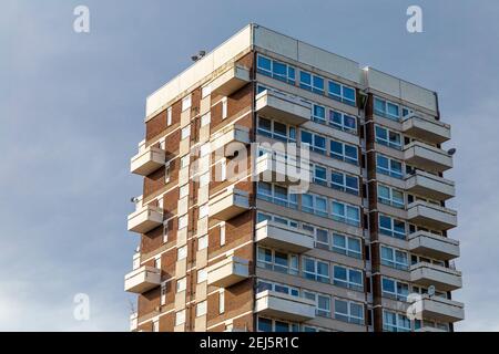 High-rise council tower block in Tower Hamlets, London, UK Stock Photo