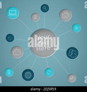 Infographic Text Circle With Links To Web Icons Stock Vector