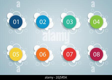 Numbered Bullet Point Bubble Infographics 2 Stock Vector