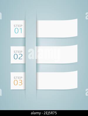 Infographic 3D Numbered Step Ribbons 2 Stock Vector