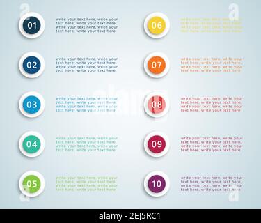 Number Bullet Points Vector 2 Stock Vector