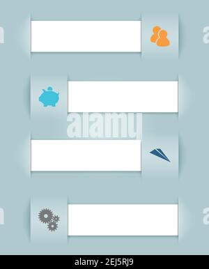 Infographic Vector Ribbons Business Icons Stock Vector