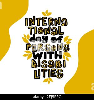 International day of persons with disabilities calligraphy hand lettering  Stock Vector