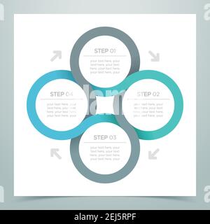 Abstract 4 Circle Ribbon Infographic 3 Stock Vector