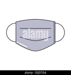 Medical protective mask simple icon in trendy line style isolated on white background for web apps and mobile concept. Vector Illustration EPS10 Stock Vector