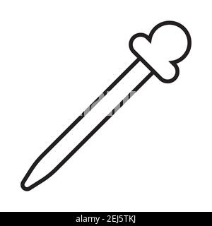 Pipette simple medical icon in trendy line style isolated on white background for web apps and mobile concept. Vector Illustration EPS10 Stock Vector
