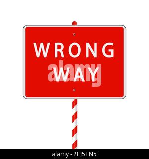 notice road sign Wrong Way Stock Vector