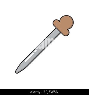 Pipette simple medical icon in trendy line style isolated on white background for web apps and mobile concept. Vector Illustration EPS10 Stock Vector
