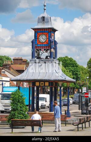 Market Clock, Ashton Square, Dunstable, Bedfordshire, England, United Kingdom Stock Photo