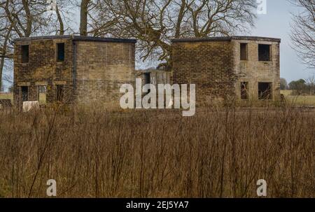 view of British Army soldier training fortified buildings and structures Stock Photo