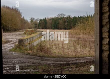 British Army soldier training fortified buildings and structures Stock Photo