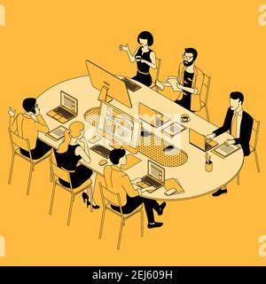 Teamwork effective cooperation vector concept. Stock Vector