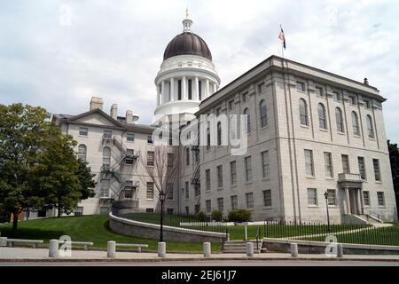 Maine State House, side facade, south elevation, Augusta, ME, USA Stock Photo