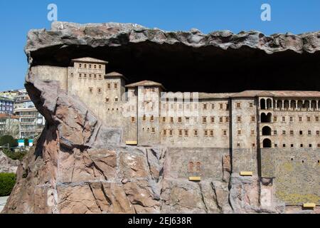 Sumela Monastry near Trabzon model in Miniaturk Museum Stock Photo