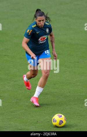 Orlando, Florida, USA . February 21, 2021: Brazil forward BEATRIZ (16) warms up during the SheBelieves Cup United States vs Brazil match at Exploria Stadium in Orlando, Fl on February 21, 2021. Credit: Cory Knowlton/ZUMA Wire/Alamy Live News Stock Photo