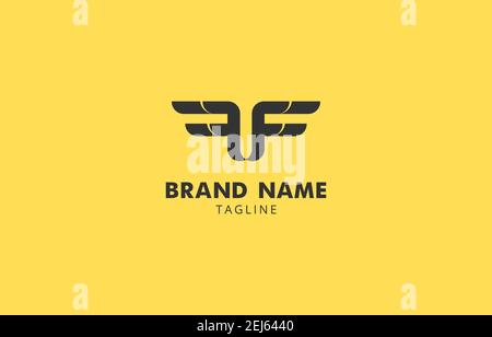 Modern Letter F FF Wing Logo Vector Design Template suitable for transport or travel product or service Stock Vector