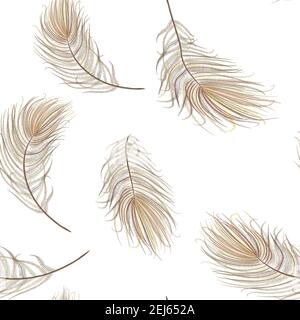 Peacock feather realistic in boho style. Luxury design. Stock Vector