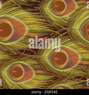 Peacock feather realistic in boho style. Luxury design. Stock Vector