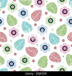 Geometric floral pattern on transparent background Stock Vector