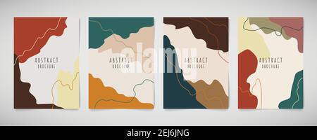 Abstract minimal fashion of colors cover design brochure template artwork. Design of classic move background set. illustration vector Stock Vector