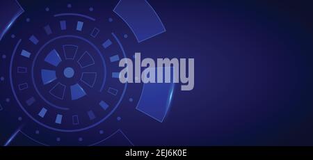 Abstract blue interface of technology artwork design template. Overlapping with geometric modern design background. illustration vector Stock Vector