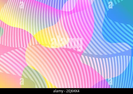 Abstract background with colorful fluid shapes, gradient waves, geometric lines, dynamical forms. Design for poster, banner, card. Abstract liquid Stock Vector