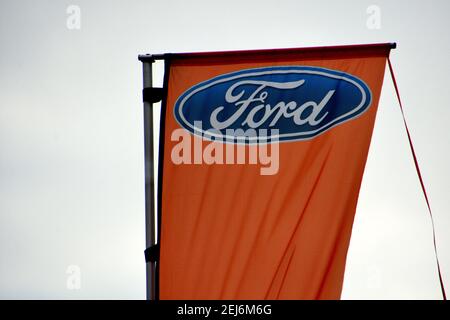 Martigues, France. 15th Feb, 2021. Ford company logo seen on one of their car dealerships showrooms. Credit: Gerard Bottino/SOPA Images/ZUMA Wire/Alamy Live News Stock Photo
