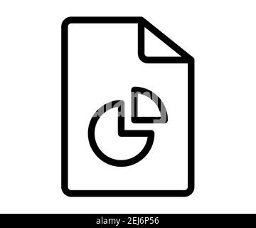 pie chart report document single isolated icon with dash or dashed line ...