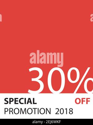 Special Promotion 30 percent pantone style vector (orange color) for banner or poster. Sale and Discounts Concept. Stock Vector