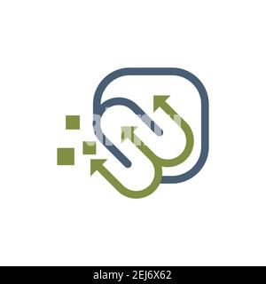 new concept arrows letter W logo concept with blue orange element icon and template Stock Vector