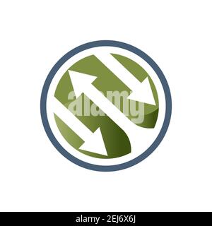 new concept arrows letter W logo concept with blue orange element icon and template Stock Vector