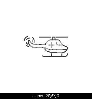 Emergency Helicopter Thin Line Vector Icon. Stock Vector