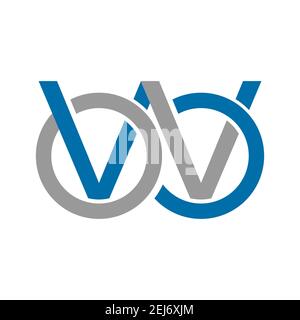 another concept arrows letter W logo concept with blue orange element icon and template Stock Vector