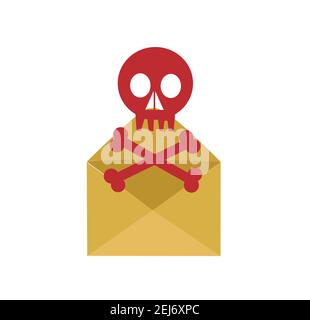 envelope and skull vector illustration Stock Vector