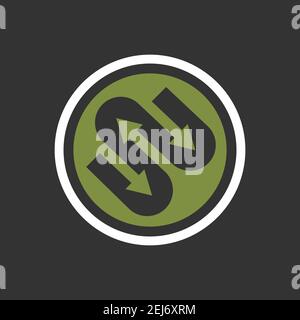 new concept arrows letter W logo concept with blue orange element icon and template Stock Vector