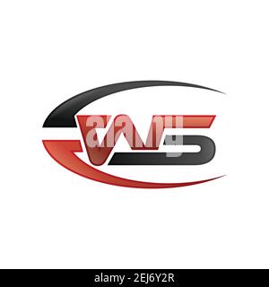sporty circle style Letter WS initial logo design vector template Stock Vector