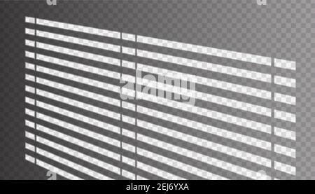 Vector realistic window shadow with jalousie on the wall in transparent background. Stock Vector