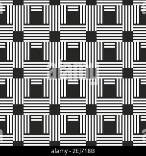 Abstract geometric black and white seamless pattern for web page, textures, card, poster, fabric, textile. Monochrome graphic repeating design. Modern Stock Vector