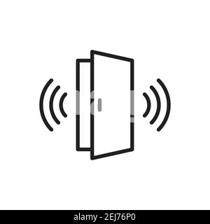 Wireless door outline icon vector automatic opening door modern entrance. For your web site design, logo, app, UI. illustration Stock Vector
