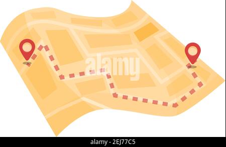 Map itinerary icon. Cartoon of map itinerary vector icon for web design isolated on white background Stock Vector