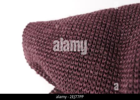 brown knitted fabric on white background Stock Photo