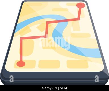 Modern phone itinerary icon. Cartoon of modern phone itinerary vector icon for web design isolated on white background Stock Vector